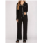 SHE + SKY long sleeve stretch knit pajama set in black