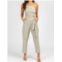 OLIVACEOUS wrap top + pleated pant set in mushroom