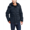 HFX mens water and wind resistant hooded puffer jacket in navy blue