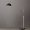 Nova of California luna bella 92 arc lamp in weathered brass with matte black/gold leaf shade and dimmer switch