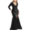 Cynthia & Sahar womens ruched long sleeves evening dress