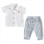 Andy Wawa white safari plaid formal outfit