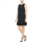 Alex & Eve womens embellished feather trim shift dress