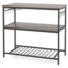 Hivvago kitchen island with 3 shelves wine glass holders and 10 hooks-gray