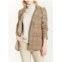 Oat New York slim boyfriend blazer in brown/beige multi