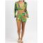 OLIVACEOUS bungalow tropic tie top + short set in green multi