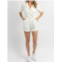 Day + moon hendrix denim puff-sleeve romper in white