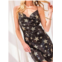 Main Strip cowl halter sequin dress in black