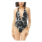 Carmen Marc Valvo womens printed v-neck one-piece swimsuit