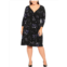 Avenue plus womens knee length floral wrap dress