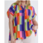 Entro plus summer top in bright color block