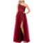 Blondie Nites juniors womens mesh one shoulder evening dress