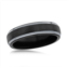 Blackjack black & silver 6mm tungsten ring