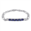 Mimi & Max 4 3/4 ct tgw created blue sapphire birthstone link bracelet in sterling silver