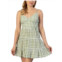 Speechless juniors womens seersucker ruched fit & flare dress