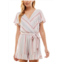 Be Bop juniors womens striped faux wrap romper