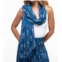 Paisley and Pomegranate gypsy chiffon scarf in indigo spade with stars