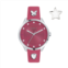 Furla womens pin pink dial calfskin leather watch