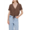 Vero Moda womens front tie cropped blouse