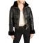 Rebecca Minkoff womens vegan leather faux fur quilted coat