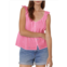 VELVET BY GRAHAM & SPENCER womens button down eyelet tank top