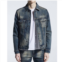 Crysp Denim mens bering denim jacket in indigo dirty wash