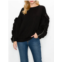 Joh ferra french scuba top with ruffled zipper sleeves in black