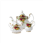 Royal Albert old country roses teapot sugar creamer 3 piece set