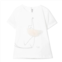 Il Gufo white ballerina embroidery t-shirt