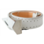 GF Ferre leather hexagon logo buckle waist womens belt