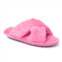 Dearfoams kids ava pile crisscross furry sparkle slide slippers