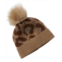 Amicale Cashmere cheetah cuffed cashmere hat