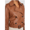 Bailey/44 joni vegan leather moto jacket in macchiato