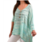ANGEL v-neck 3/4 sleeve tunic in mint