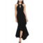 B&A by Betsy and Adam womens halter ruffled evening dress