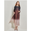 Misook ombre open front pleated knit duster