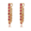 LUV AJ ballier chain studs in ruby red gold