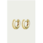 F+H Studios ion huggie hoop earrings in gold/clear