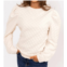 Karlie solid check long sleeve top in ivory