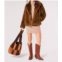 APRICOT short faux fur coat in rust brown