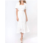 Adelyn rae katina embroidered cut out midi dress in white