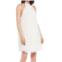 EVA FRANCO halter swing mini dress in white petal