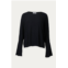 WORN ora silk-wool lounge top in black