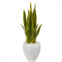 HomPlanti sansevieria artificial plant in white planter 33