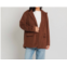 LE LIS isla oversized blazer coat in brown