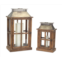 HouzBling lanterns (set of 2) 13.5h, 20h wood/metal/glass