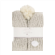Lemon snow storm beanie and mitten set in white traditional