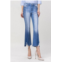 VERVET BY FLYING MONKEY kick crop flare high rise jeans in blue