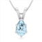 SSELECTS 3/4 carat pear shape aquamarine necklace in sterling silver, 18 inches