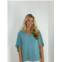 Anna Cate nina short sleeve top in blue mineral